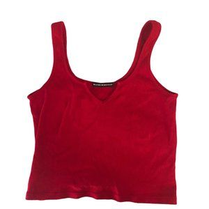 Brandy Melville Red Ribbed Crop Tank